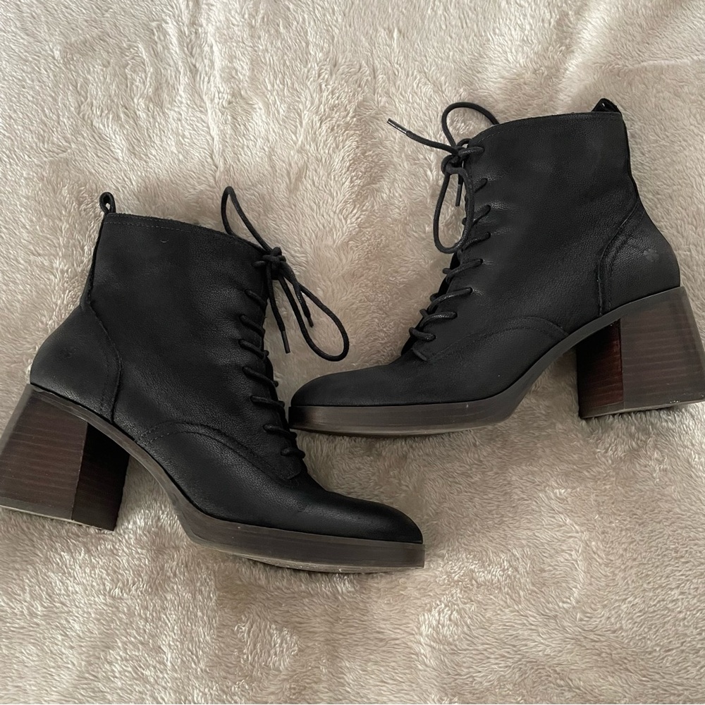 Black Lace-Up Ankle Boots